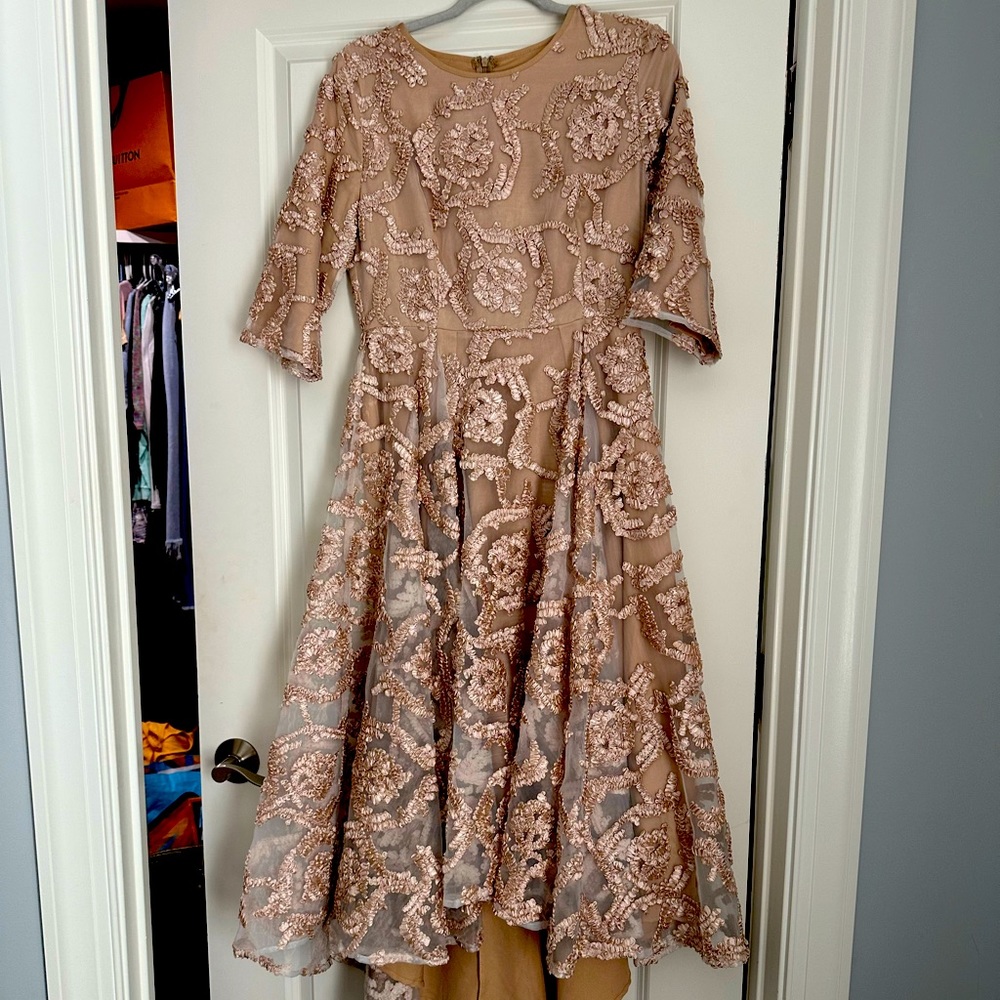 Dainty jewells  high low dressy dress beige medium